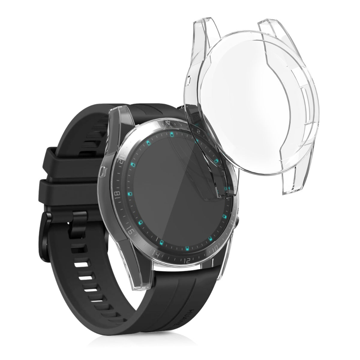 kwmobile Silicone Case for Huawei Watch GT2 (46mm) Protective Cover Full Body Display Cover Set