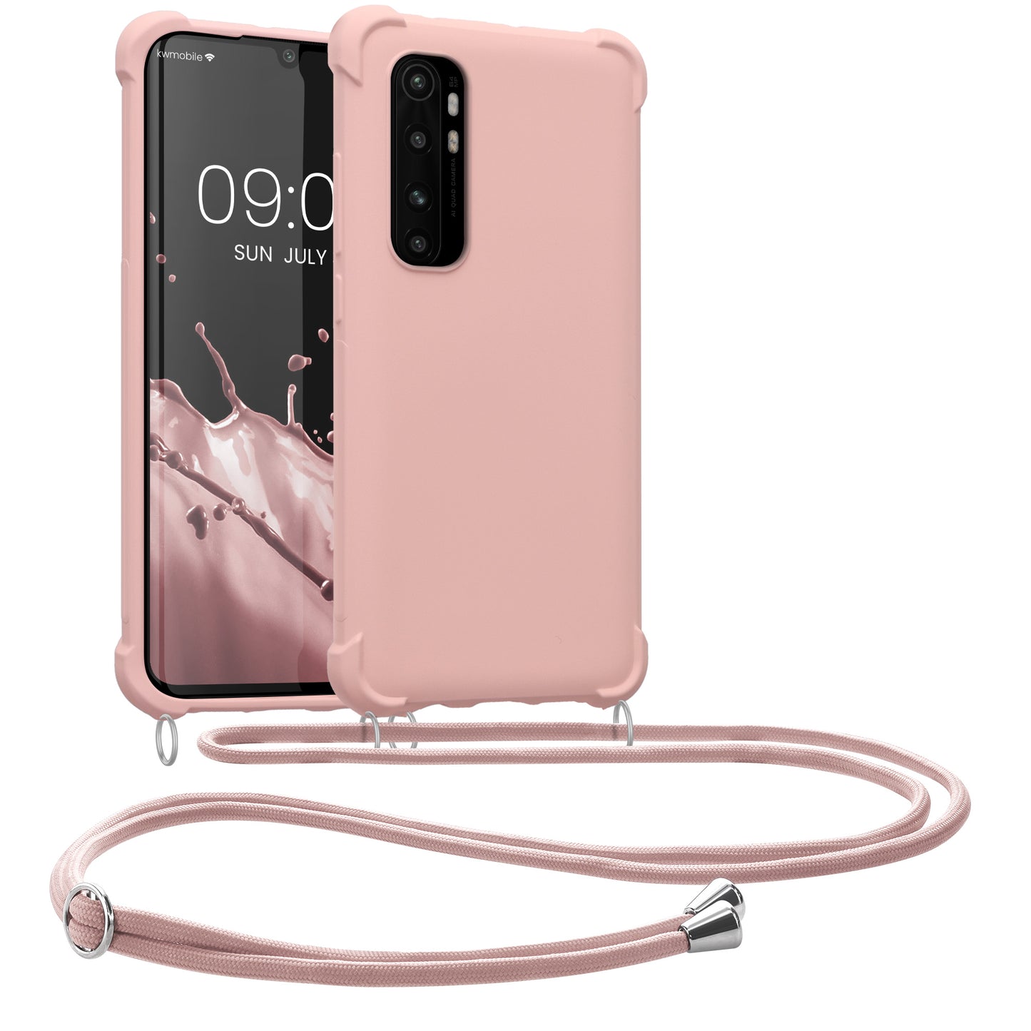 kwmobile Necklace Case compatible with Xiaomi Mi Note 10 Lite - Cover with Lanyard - Silicone Protective Case