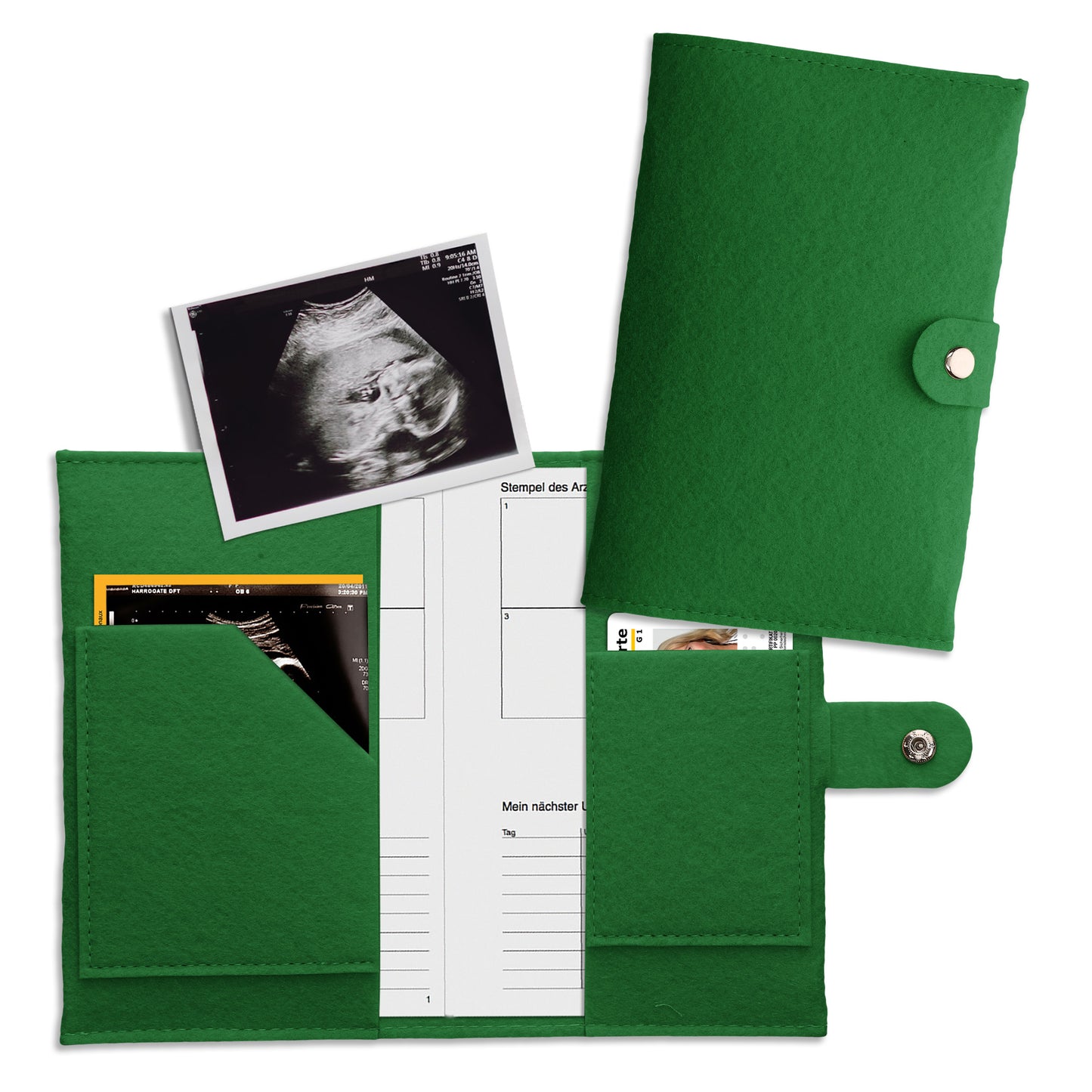 kwmobile Felt Cover for Mother-Child Passport - Cover for Austrian Maternity Record - Protective Sleeve with Extra Pockets