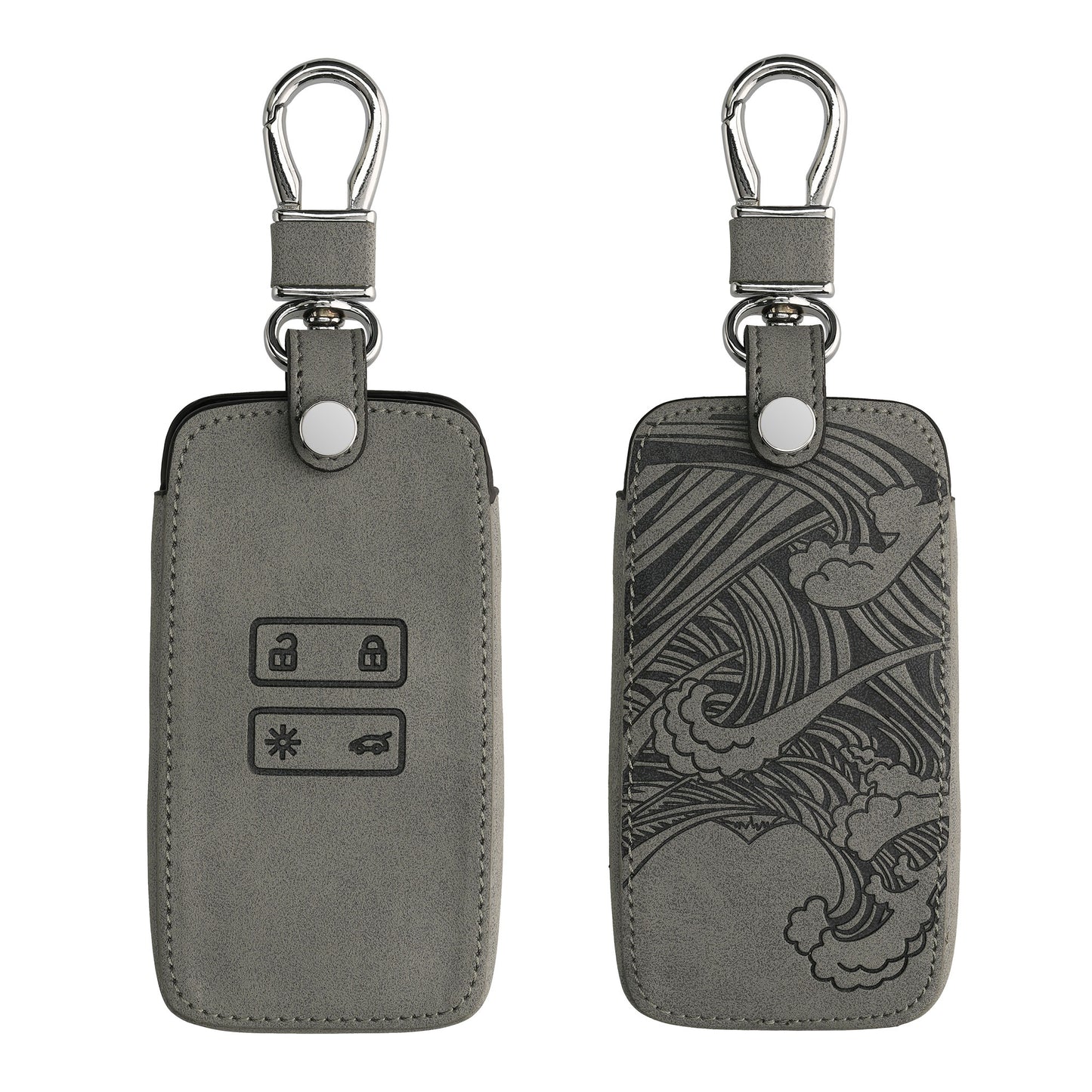 kwmobile Car Key Cover compatible with Renault 4-Button Smartkey Car Key (Keyless Go only) Protective Case Key Cover