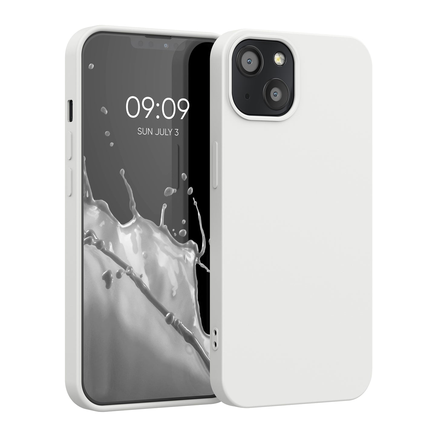 kwmobile Case Compatible with Apple iPhone 13 - Rubberized Silicone Phone Case - Protective Cover for Wireless Charging - Case