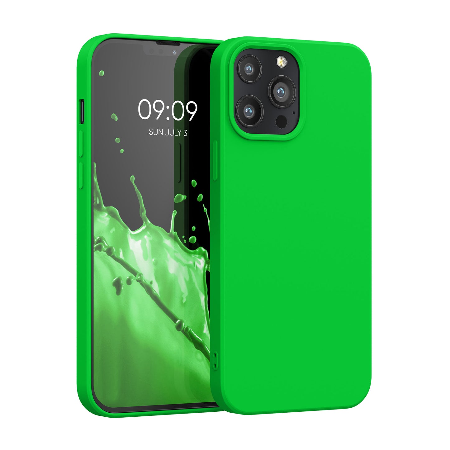 kwmobile Case Compatible with Apple iPhone 13 Pro Max - Rubberized Silicone Phone Cover - Wireless Charging Protective Case - Case