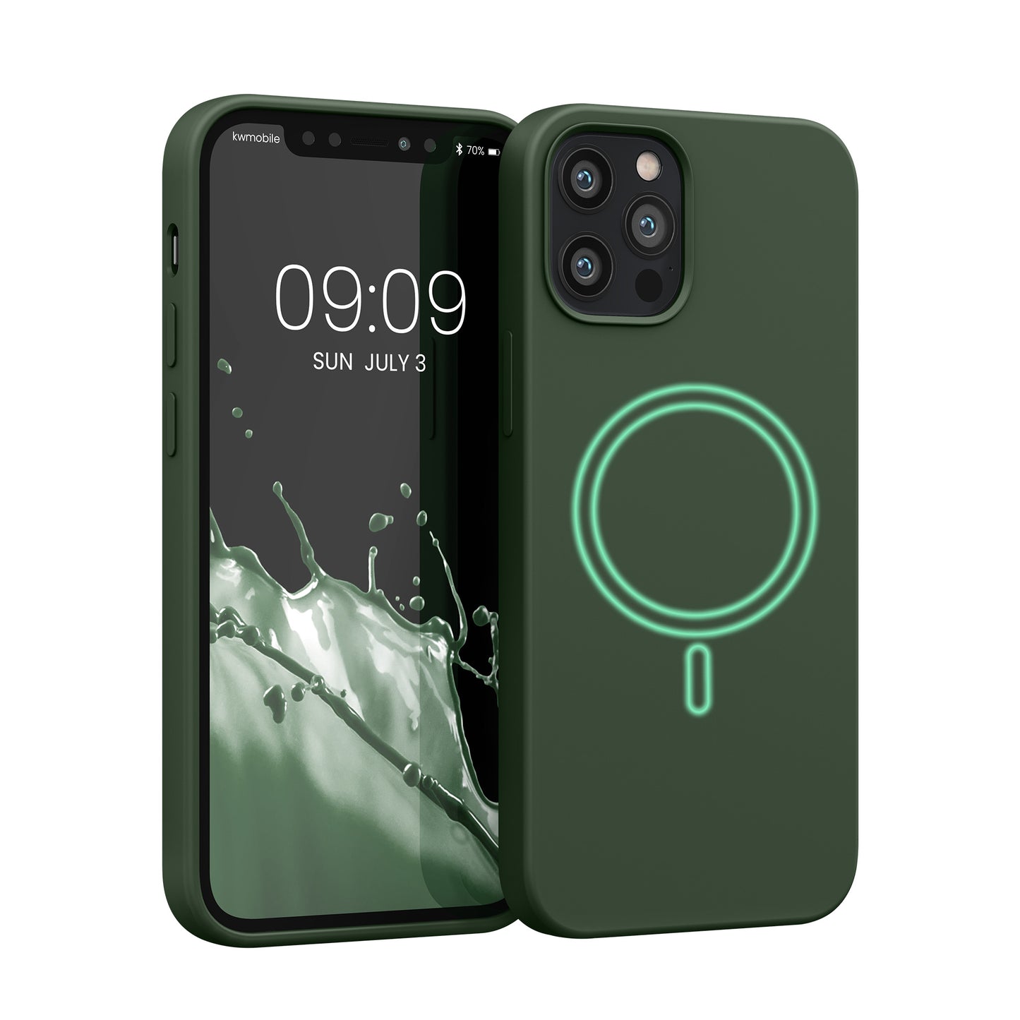 kwmobile Case Compatible with Apple iPhone 12 / iPhone 12 Pro Case Magnetic Silicone Case Compatible with MagSafe Cover Rubberized
