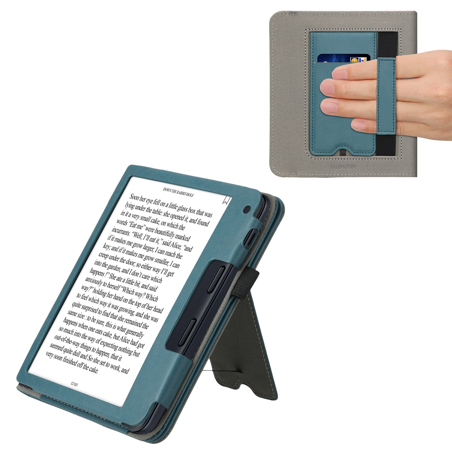 kwmobile Flip Case Compatible with Kobo Libra 2 - Hand Strap - Cover