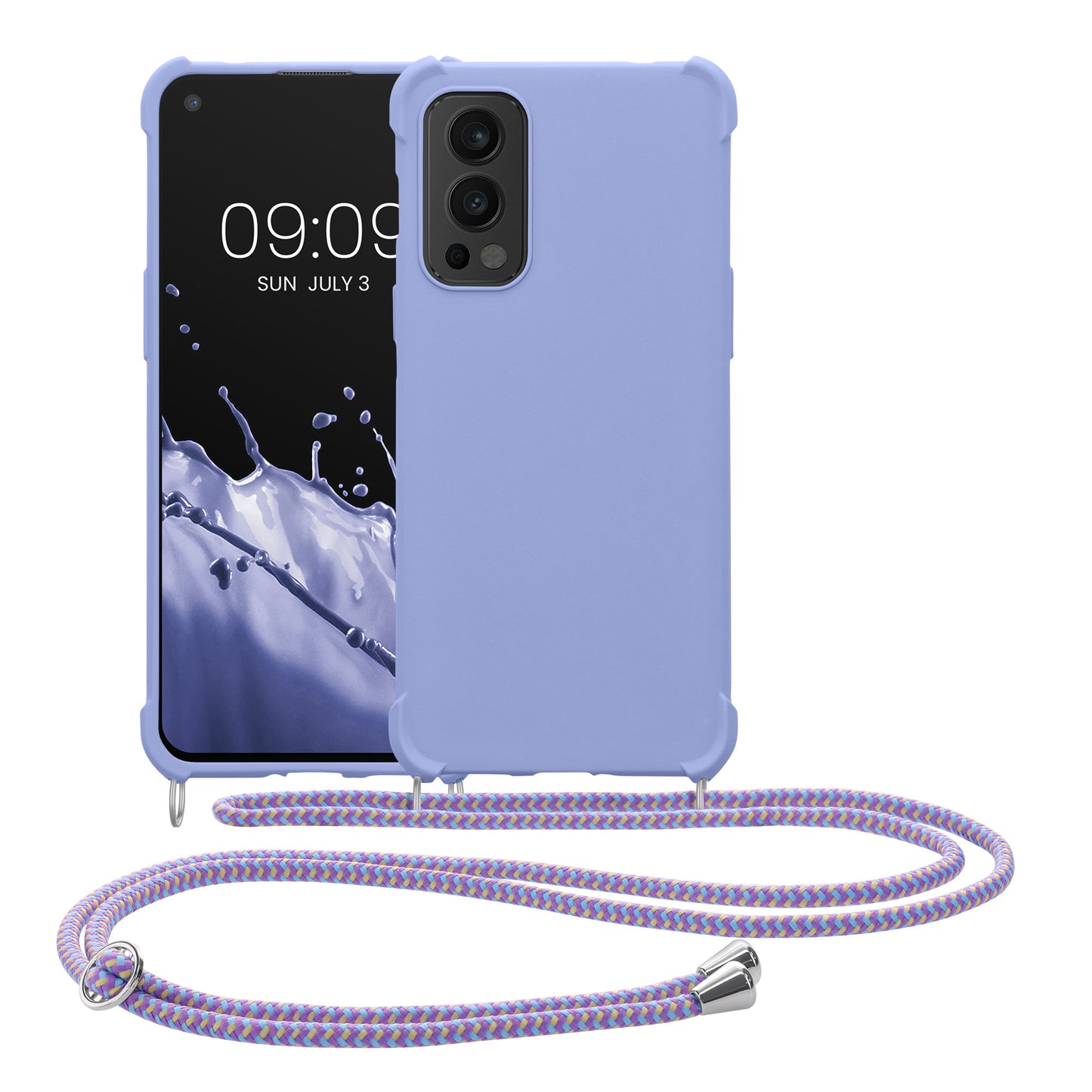 kwmobile Necklace Case compatible with OnePlus Nord 2 5G - Cover with Lanyard - Silicone Protective Case