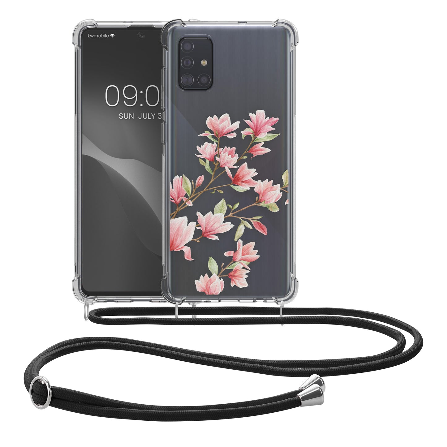 kwmobile Necklace Case Compatible with Samsung Galaxy A71 Cover Silicone Case with Lanyard