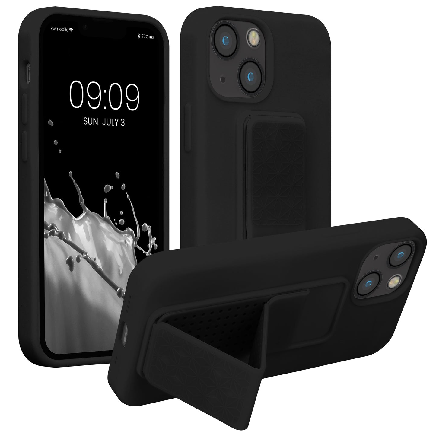 kwmobile Phone Case for Apple iPhone 13 mini Cover with Finger Holder and Stand Protective Case