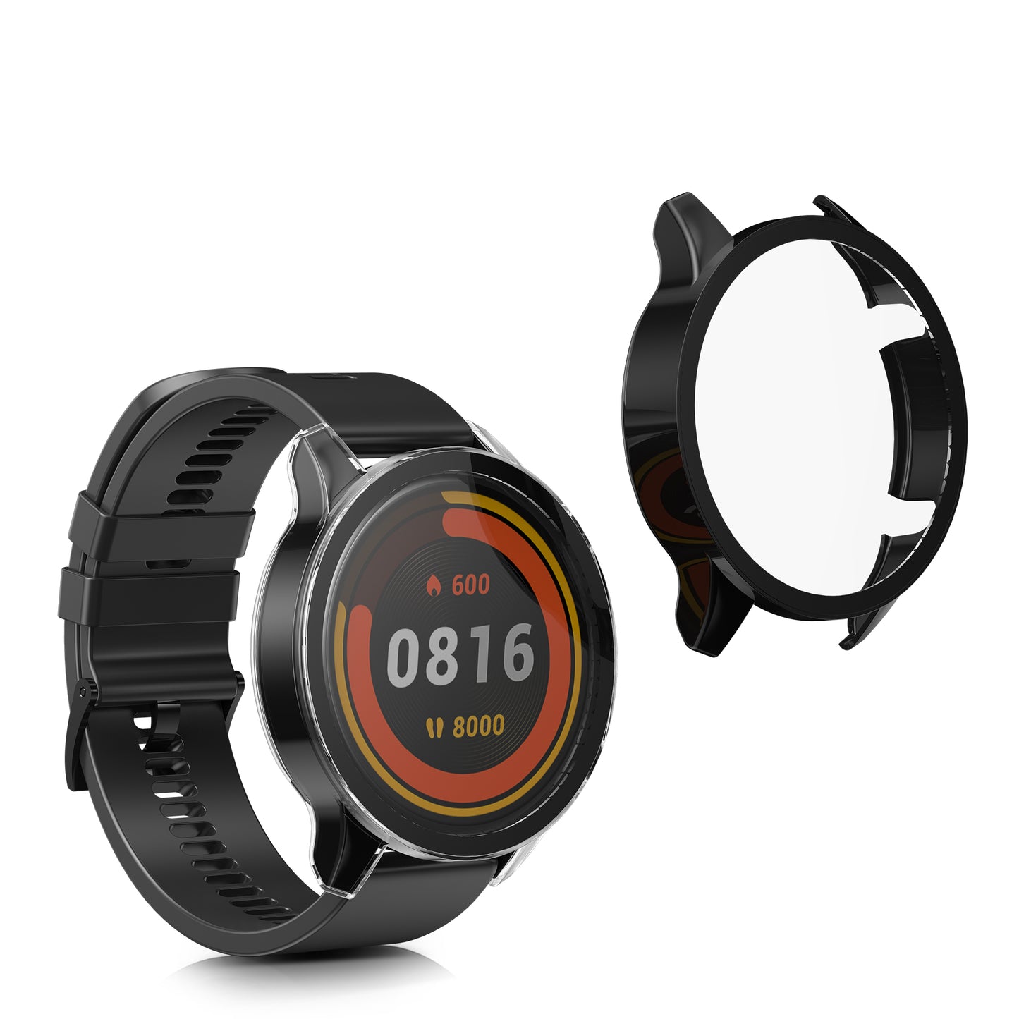 kwmobile Glass Case for Xiaomi Mi Watch / Mi Watch Color Sport Protective Full-Body Fitness Tracker Case Set