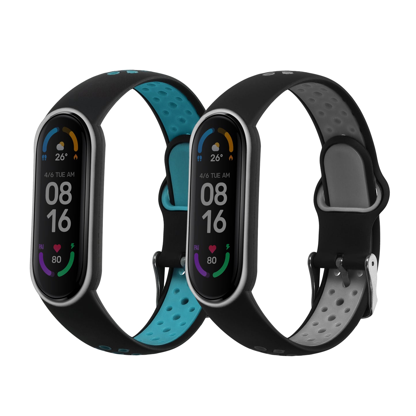 kwmobile Watch Strap for Xiaomi Mi Smart Band 6 / Mi Band 6 / Band 5 Strap Fitness Tracker Band Set Replacement Strap Smartwatch