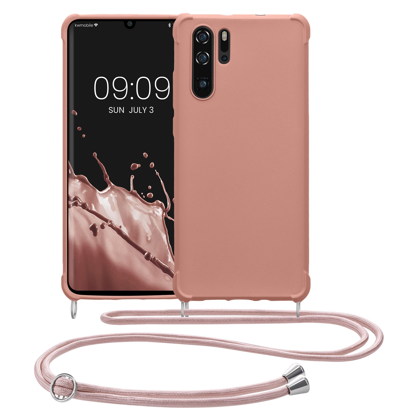 kwmobile Necklace Case Compatible with Huawei P30 Pro - Cover with Lanyard - Silicone Protective Case