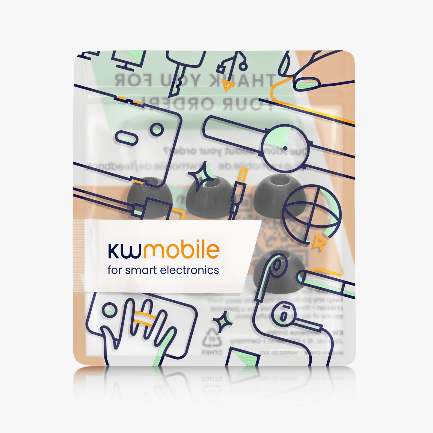 kwmobile 6x Replacement In-Ear Earphones compatible with Samsung Galaxy Buds 2 Pads Eartips In-Ear Headphones
