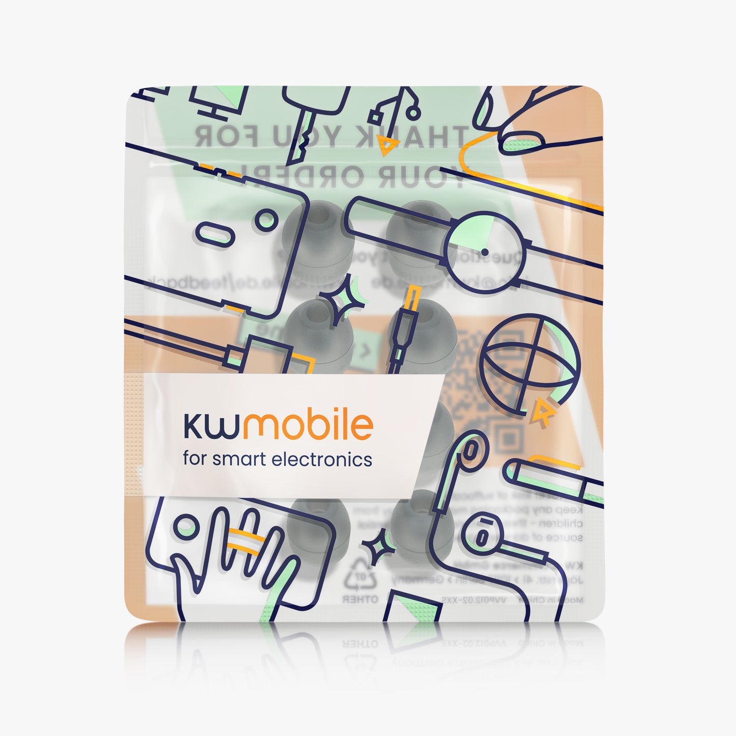 kwmobile Replacement Earpads compatible with Sony WF-1000XM3 / WF-SP900 / WF-SP510 In-Ear Headphone Cushions