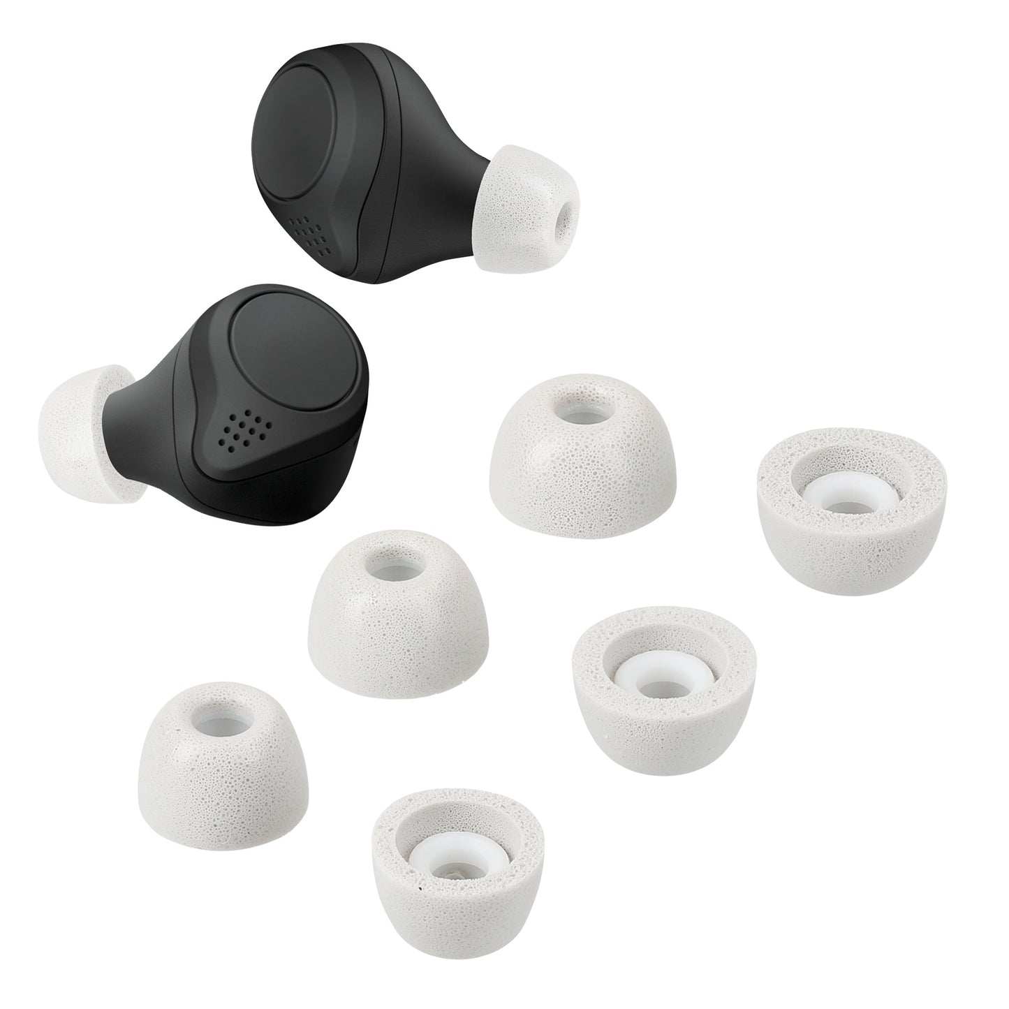 kwmobile 6x Replacement Ear Tips Compatible with Jabra Elite 75t / 65t / Active - 3 Sizes - Earpads Earplugs In-Ear Earbuds