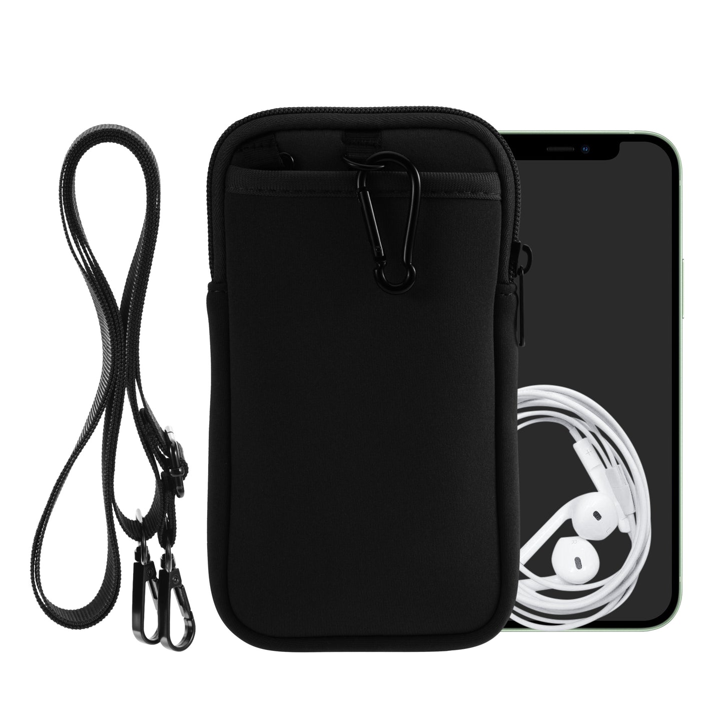 kwmobile Mobile Phone Crossbody Bag for Case with Strap Cover with Zipper Necklace Case