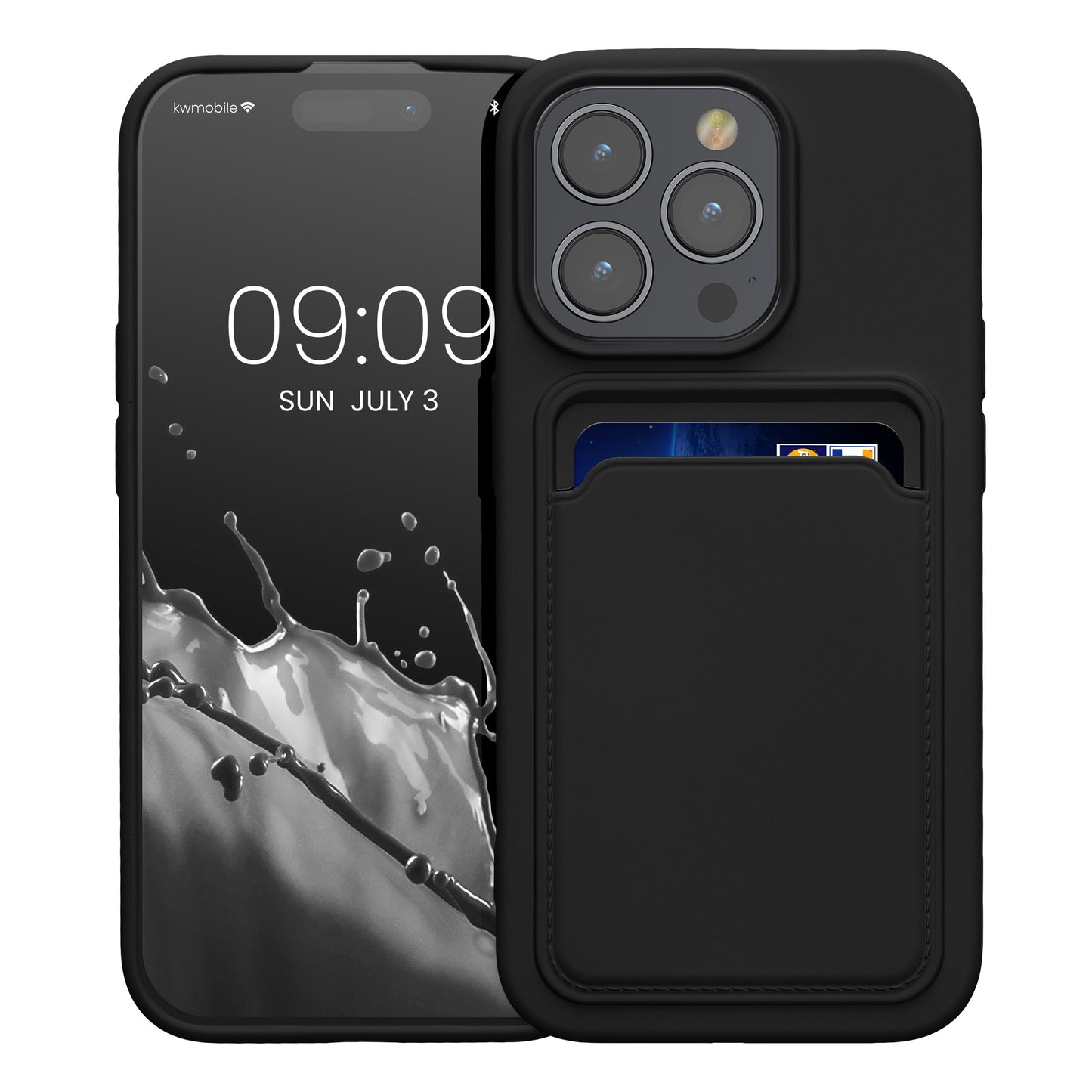 kwmobile Phone Case Compatible with iPhone 15 Pro Case - Phone Cover with Card Slot