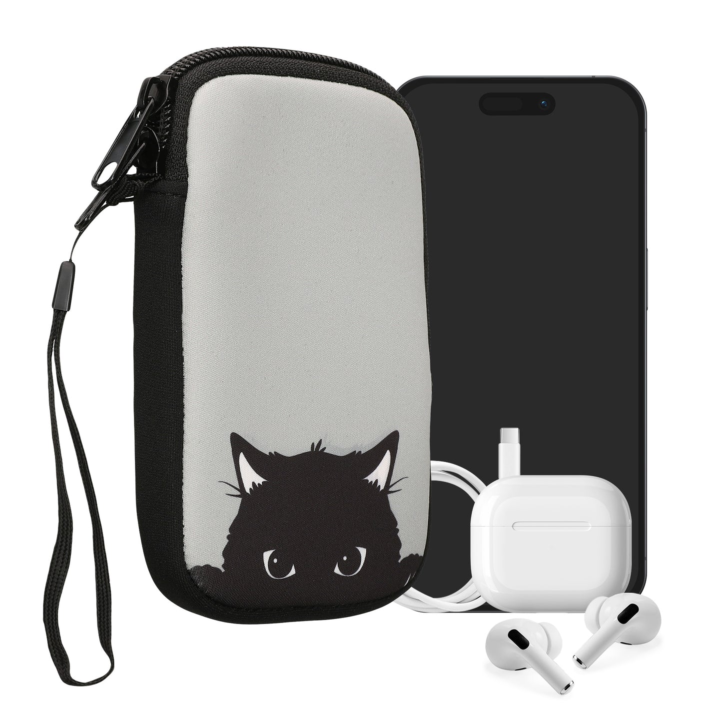 kwmobile Smartphone Pouch - Phone Bag Case Cover Protective Sleeve - Birds Branch - 15.2 x 8.3 cm Inner Dimensions