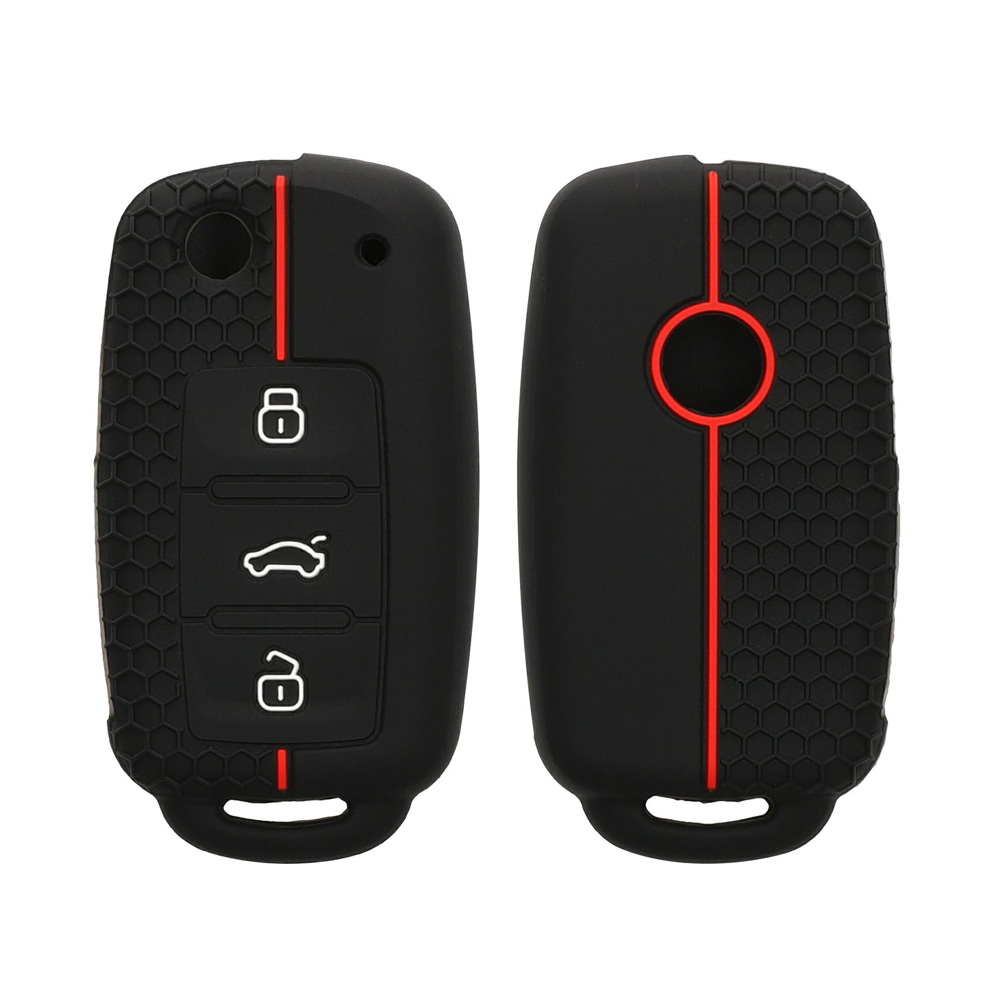 kwmobile Car Key Protection Case Compatible with VW Skoda Seat 3-Button Car Key Fob Cover