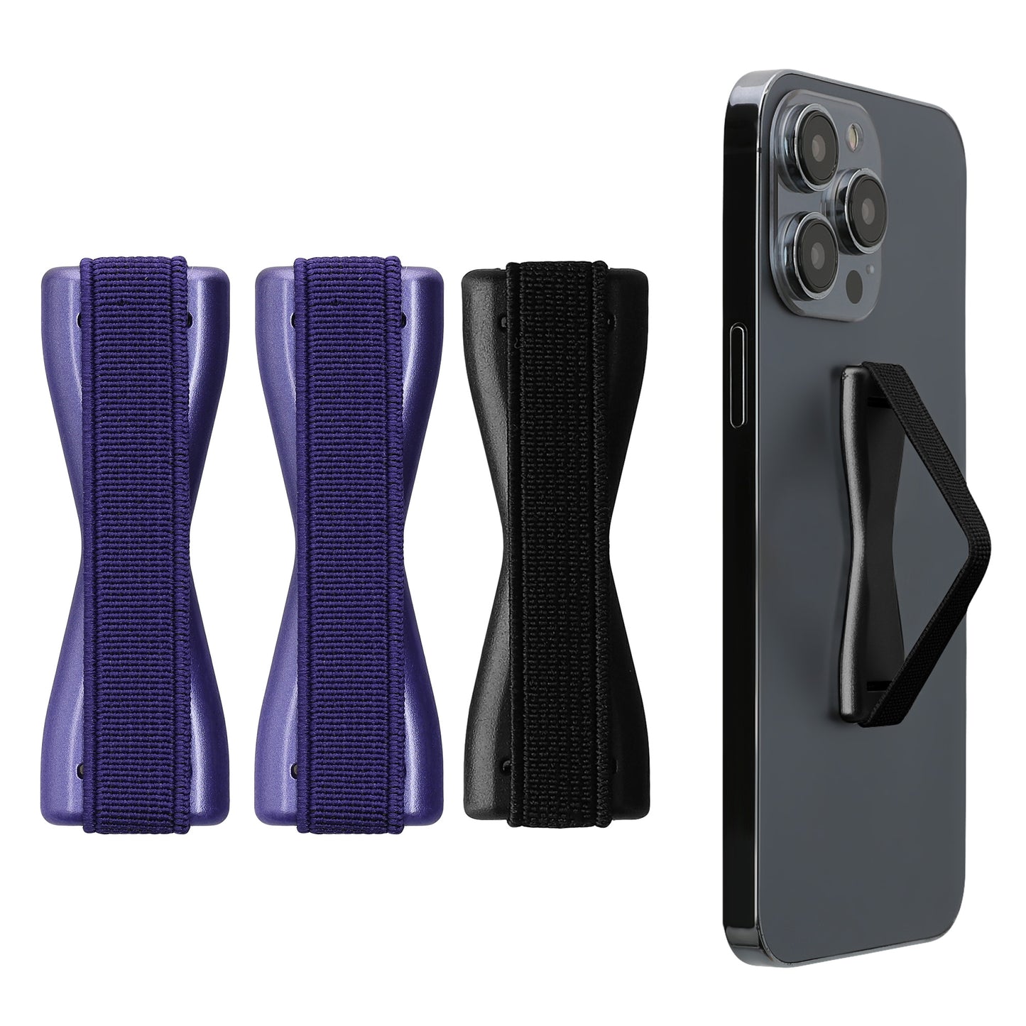 kwmobile Smartphone Finger Holder Set - Mobile Phone Grip Holder One-Hand Operation - 3x Mobile Phone Holder