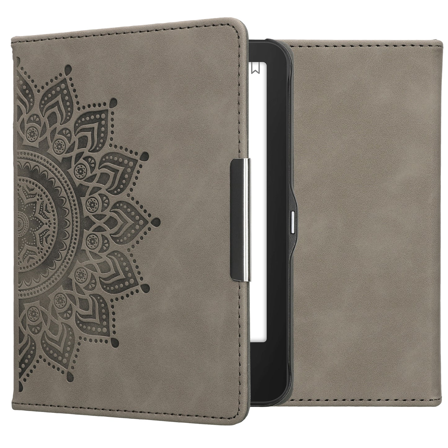 kwmobile Protective Case for Tolino Vision 1 / 2 / 3 / 4 HD Cover - eReader Case Made of Faux Leather with Auto Sleep Function - Compass Vintage