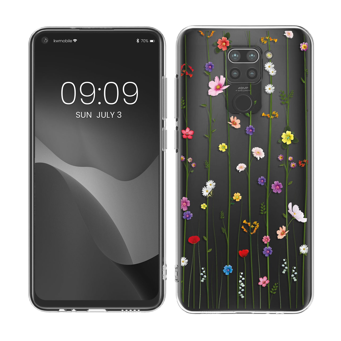 kwmobile Case Compatible with Xiaomi Redmi Note 9 - Transparent Silicone Case