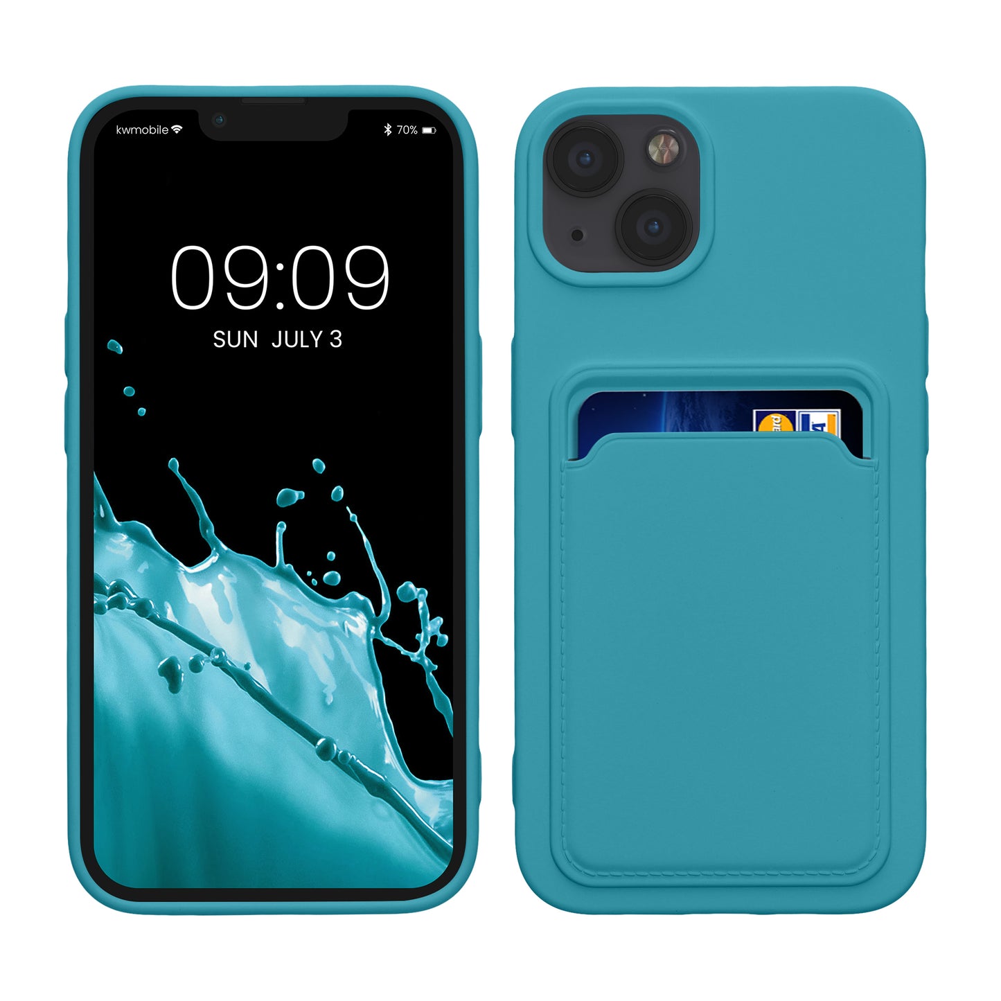 kwmobile Case Compatible with Apple iPhone 13 - Card Slot Phone Cover