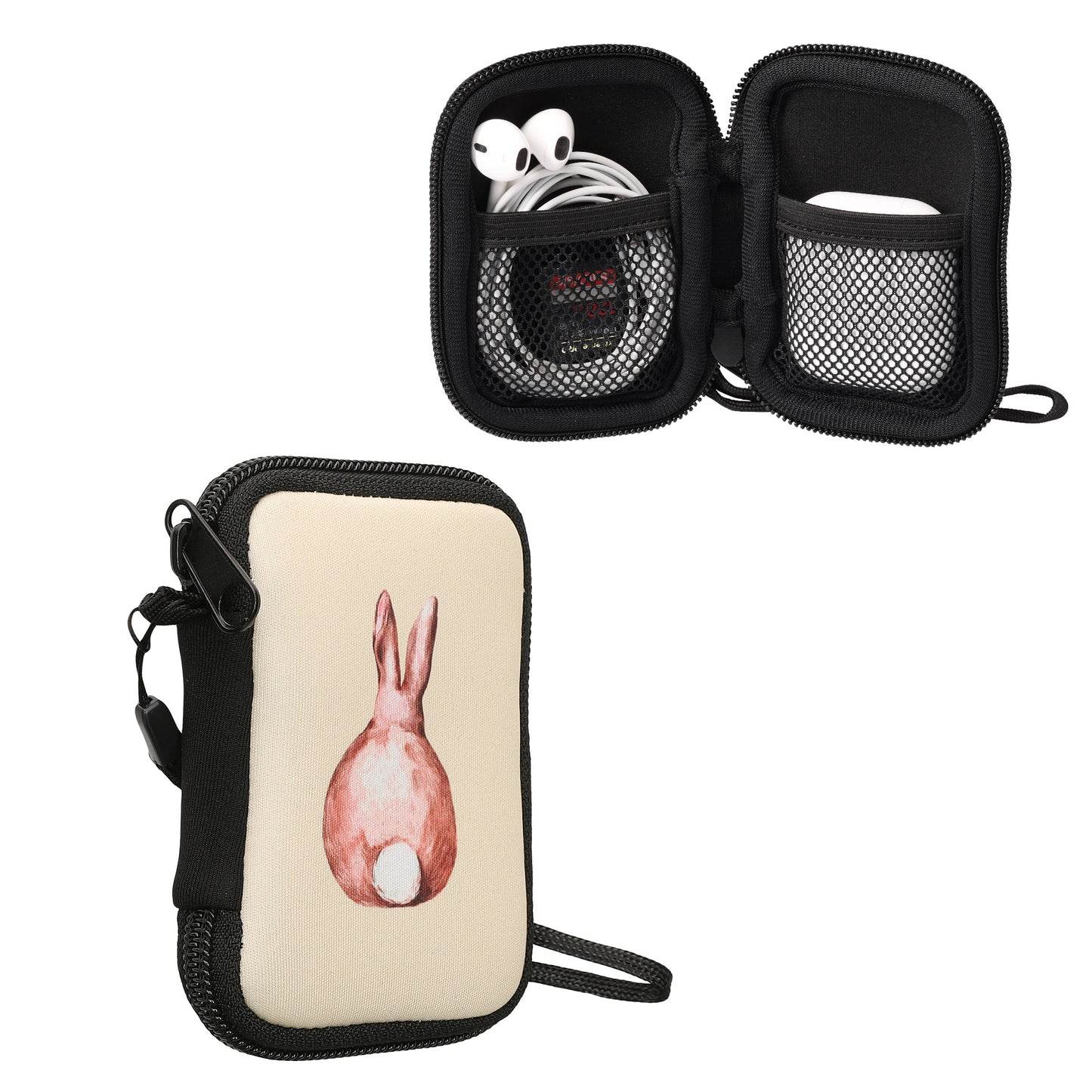 kwmobile In-Ear Headphone Case compatible with in-ear Headphones - Cover Case - 6 x 9 cm Inner Dimensions - Pouch