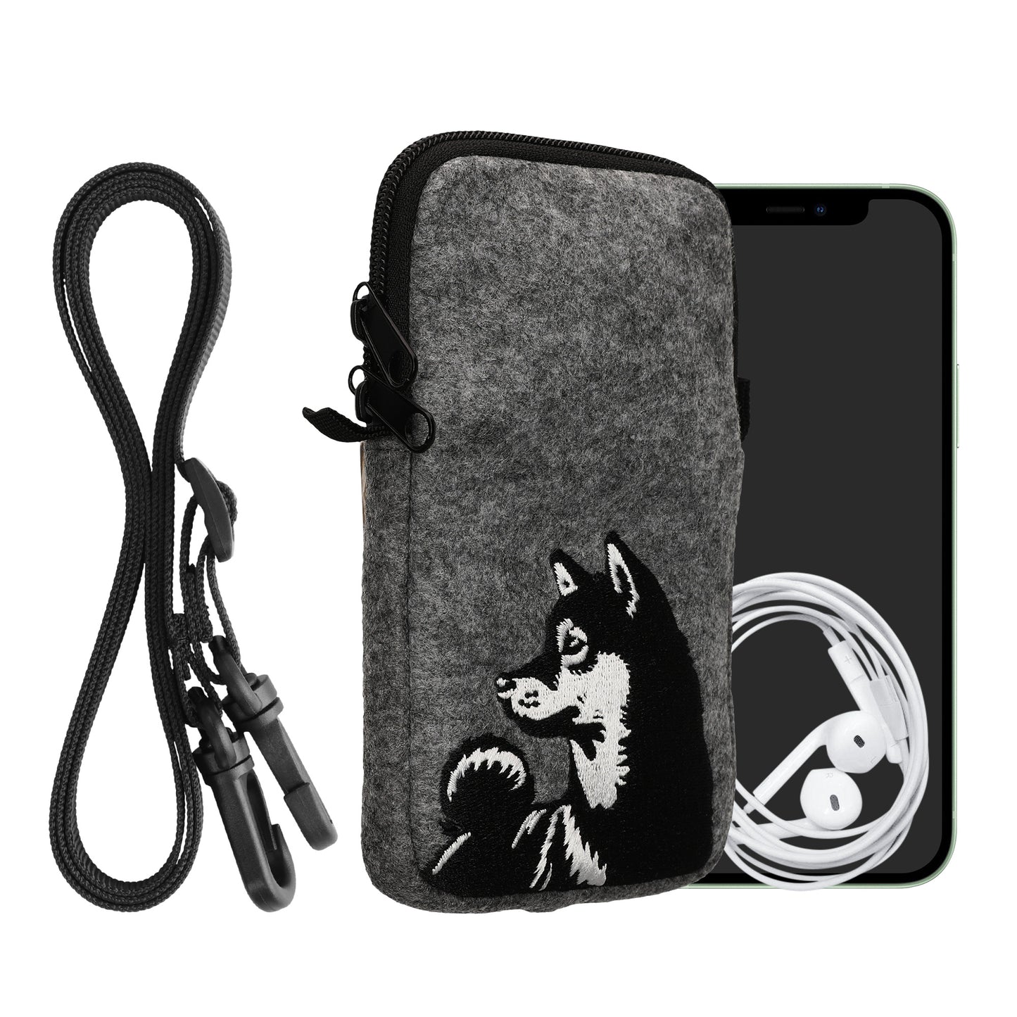 kwmobile Cell Phone Case for Smartphones 6.5" Phone Cover with Chain 16.5 x 8.9 cm Inner Dimensions Don't Touch My Phone