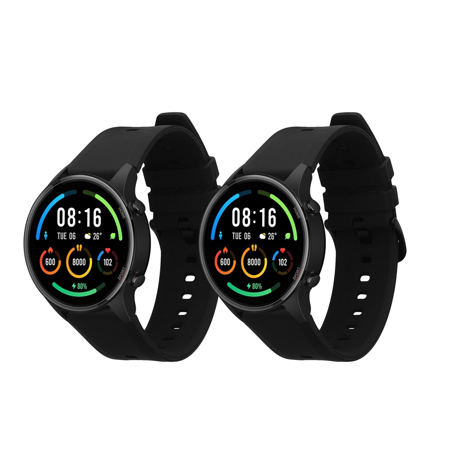 kwmobile Sport Strap compatible with Xiaomi Watch S4/S4 Sport/S3/S2/Watch S1 Active/Redmi Watch 5 Active Fitness Tracker Band Set