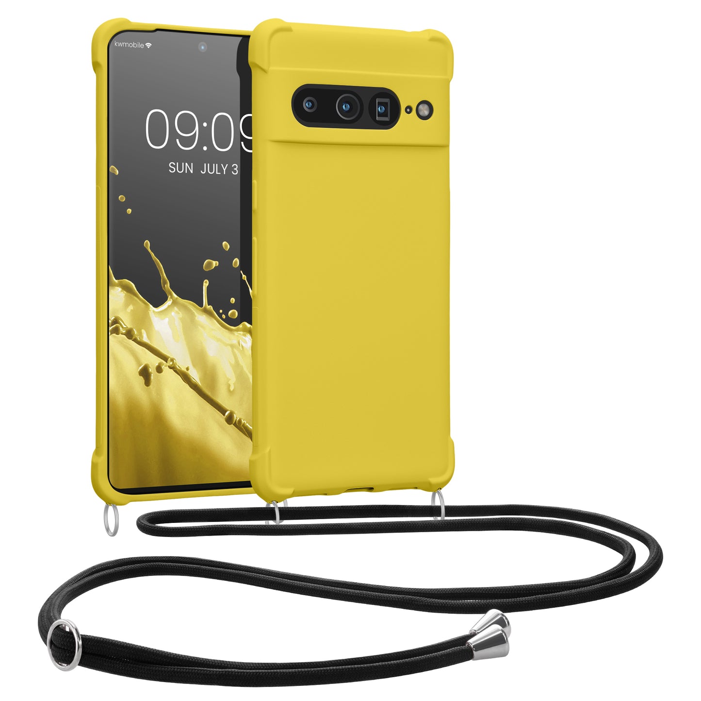 kwmobile Necklace Case Compatible with Google Pixel 7 Pro Cover with Lanyard Silicone Protective Case