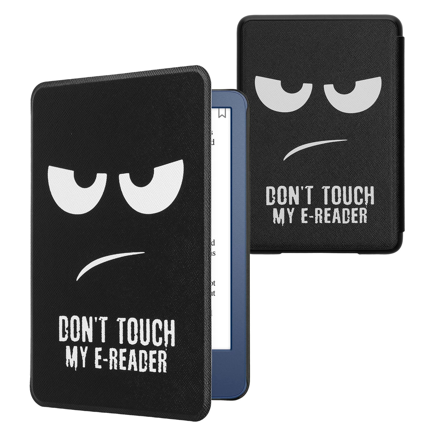 kwmobile Cover for Amazon Kindle (2022/2024) Case - eReader Flip Case with Auto Sleep Function - Library Motto