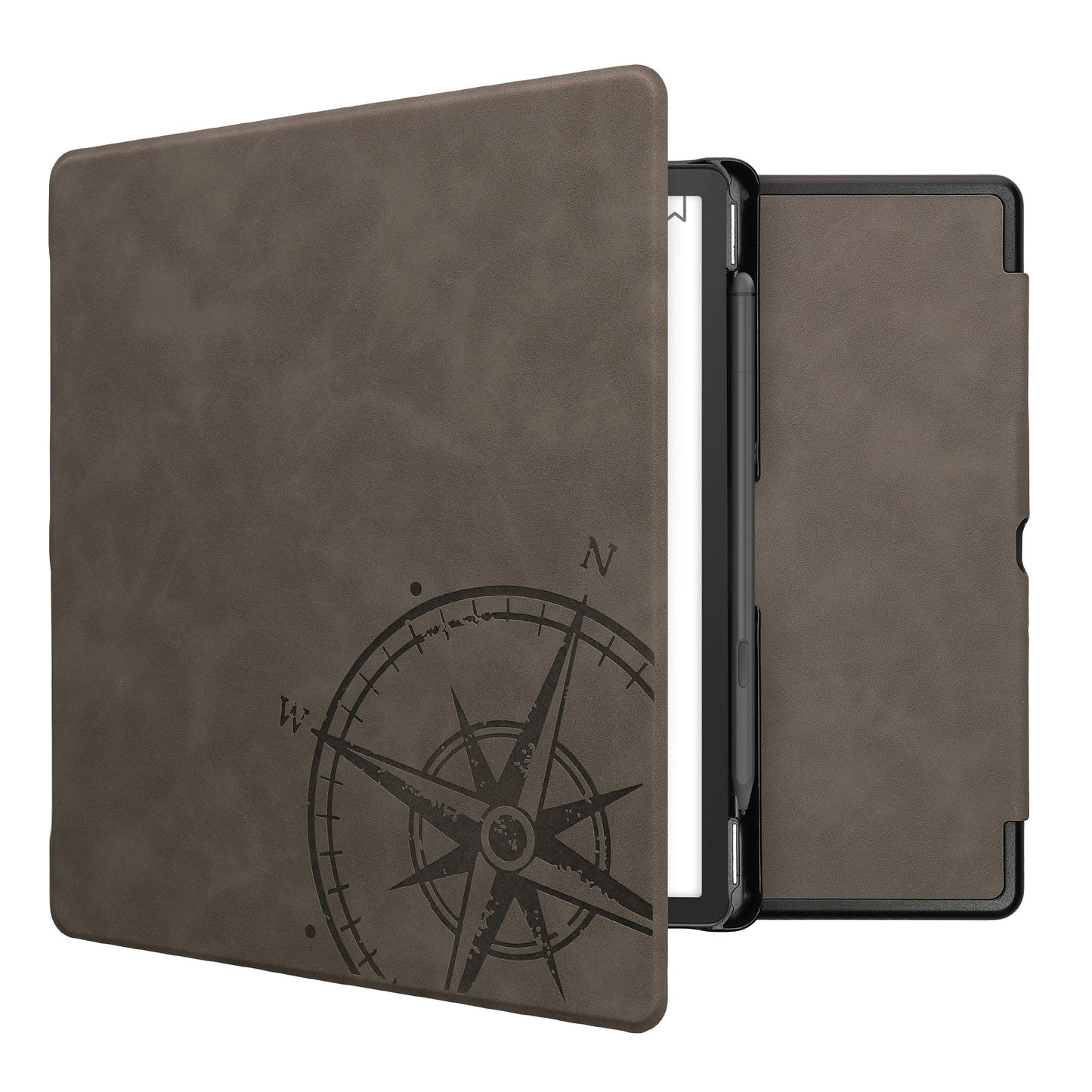 kwmobile Case for Amazon Kindle Scribe (2022/2024) - Faux Leather eReader Cover with Auto Sleep Function - Rising Sun