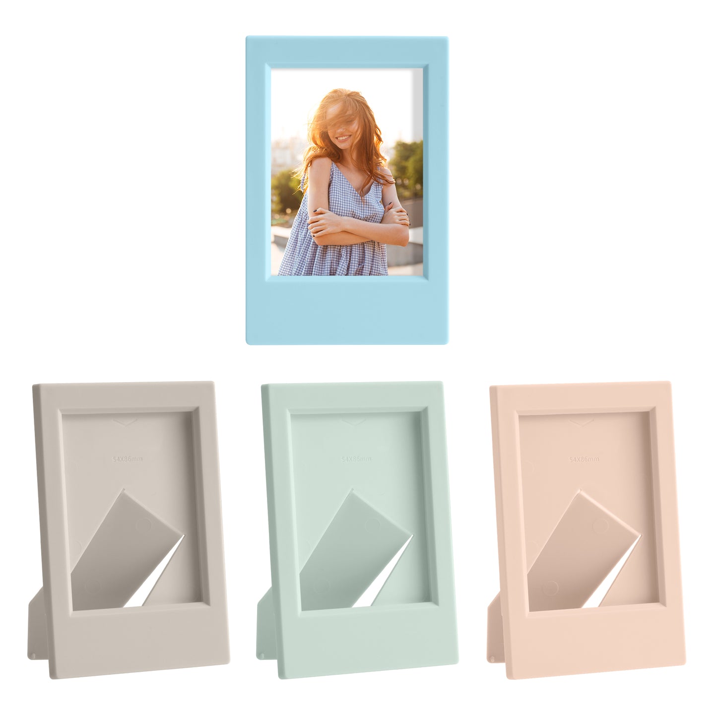 kwmobile Mini Picture Frame Set - Photo Frames for Instant Camera Photos - Plastic Picture Frames with Stand Function