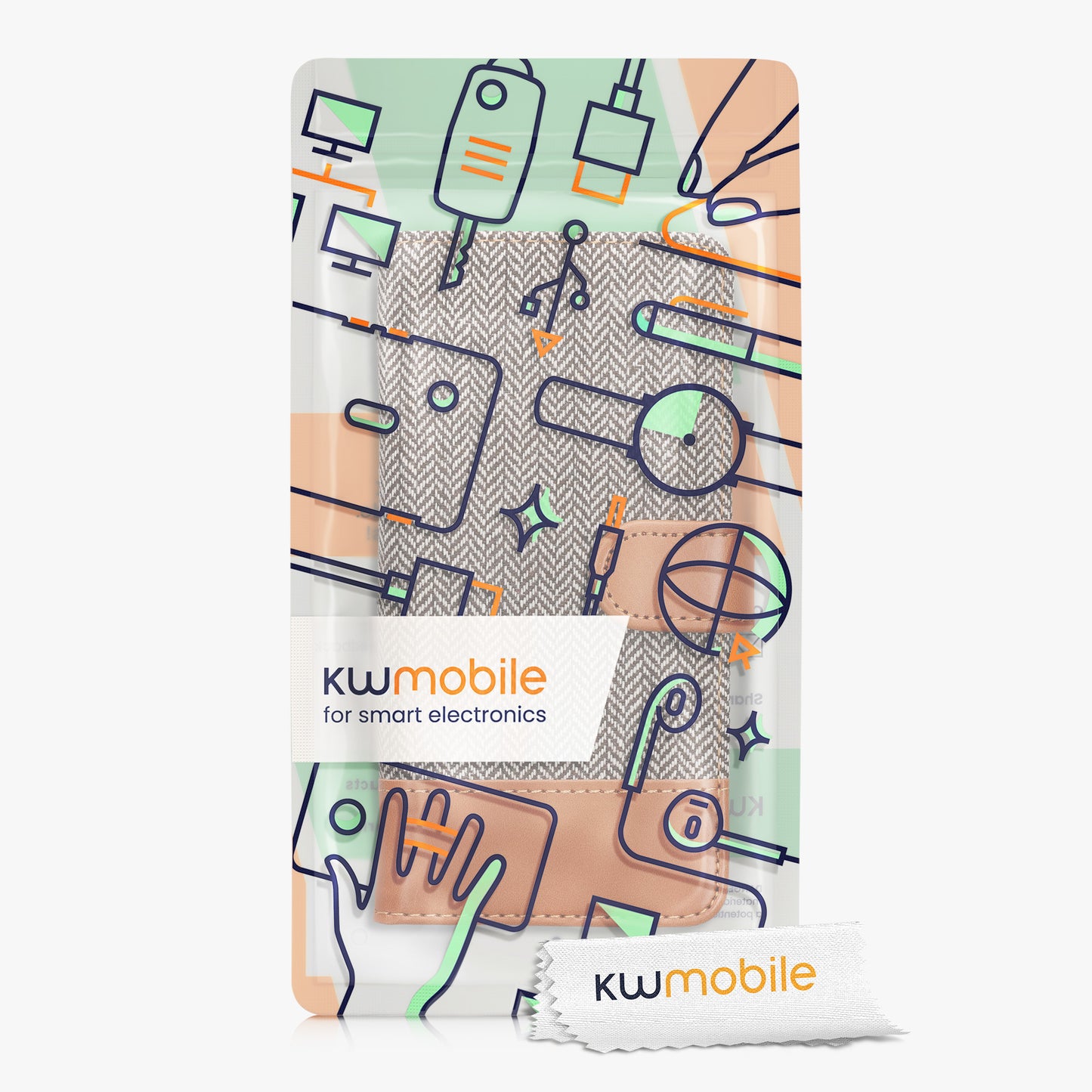 kwmobile Wallet Case Compatible with Google Pixel 8a - Case with Stand - Phone Cover Card Slots