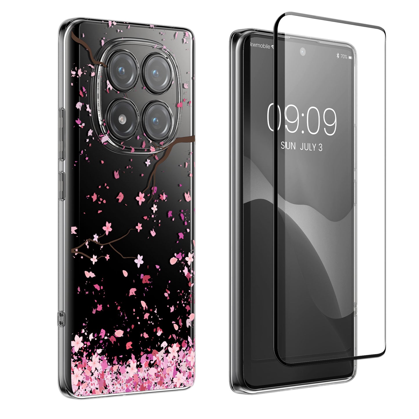kwmobile Case Compatible with Xiaomi Redmi Note 14 Pro 4G Phone Case with Glass Screen Protector