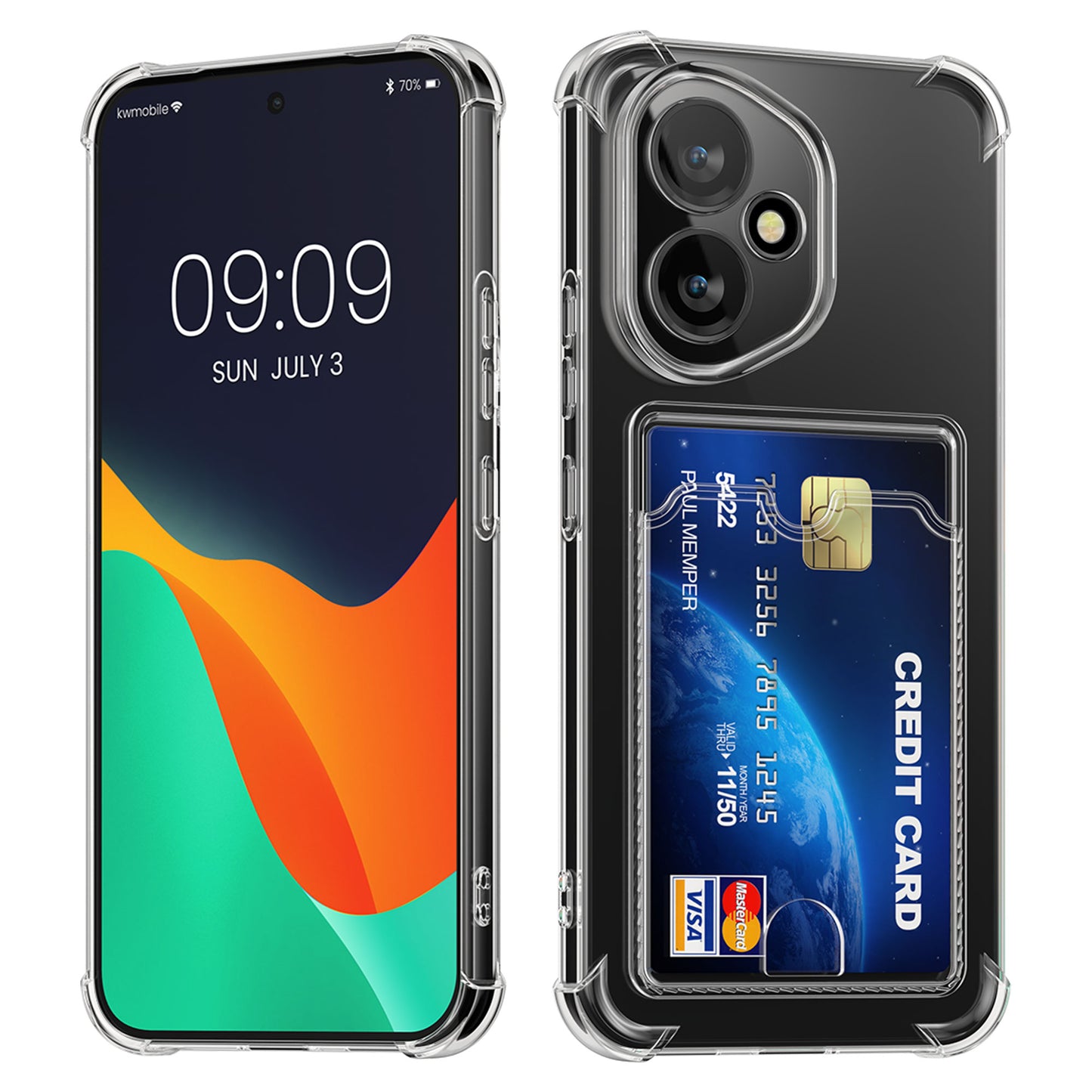 kwmobile Card Holder Case compatible with HONOR 400 - Phone Case with Card Slot - Soft Case - Protective Cover