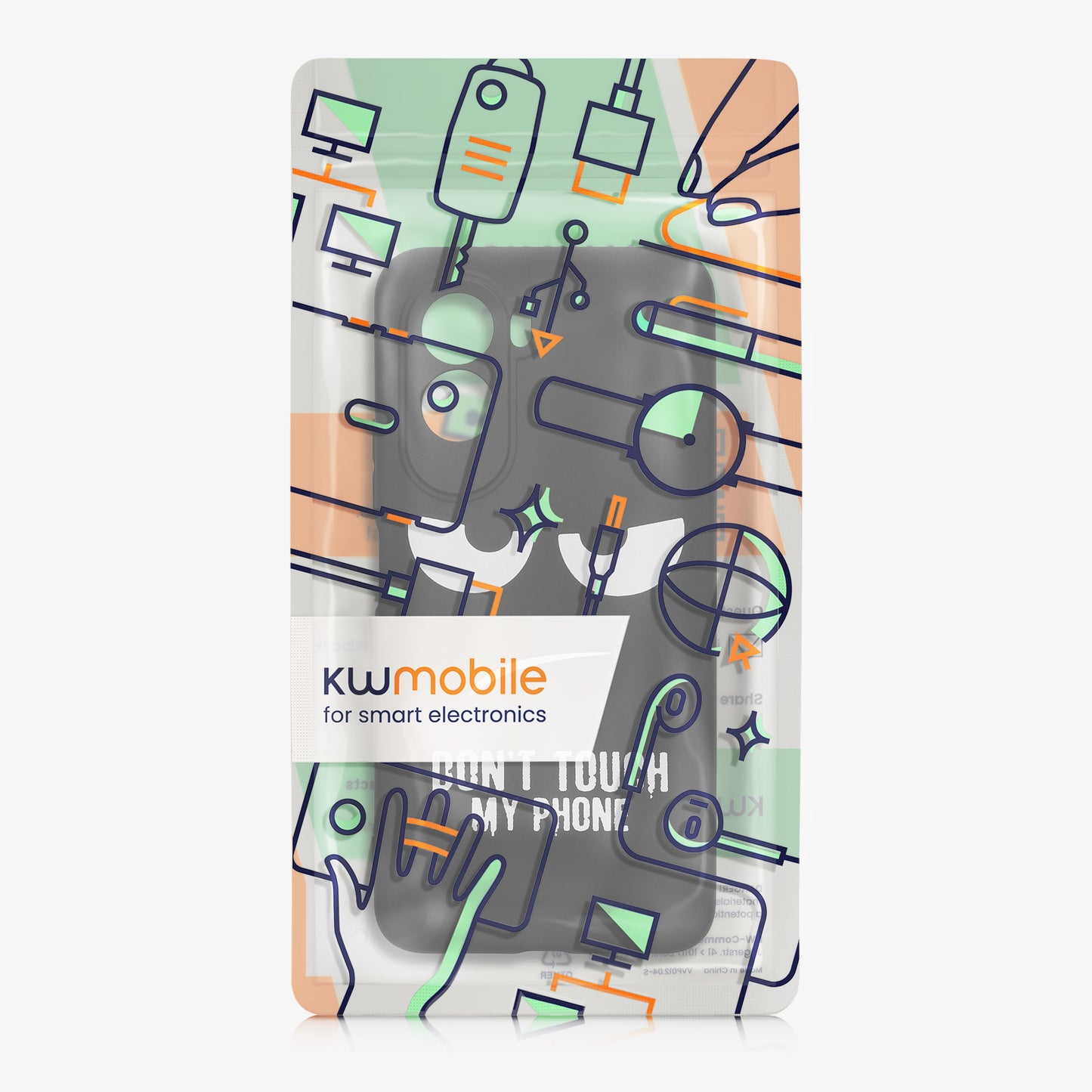 kwmobile Case Compatible with Xiaomi Poco M7 4G - Silicone Phone Cover - Don't touch my Phone