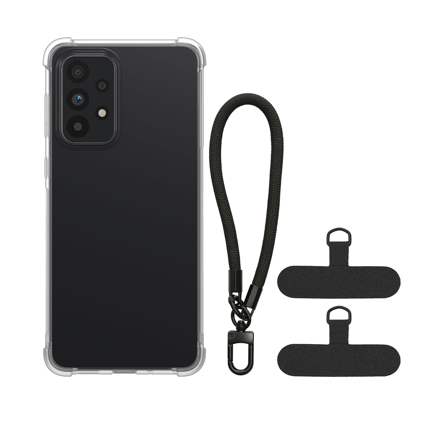 kwmobile Phone Case Compatible with Samsung Galaxy A33 5G Case with Edge Protection and Detachable Lanyard Incl. 2 Pads