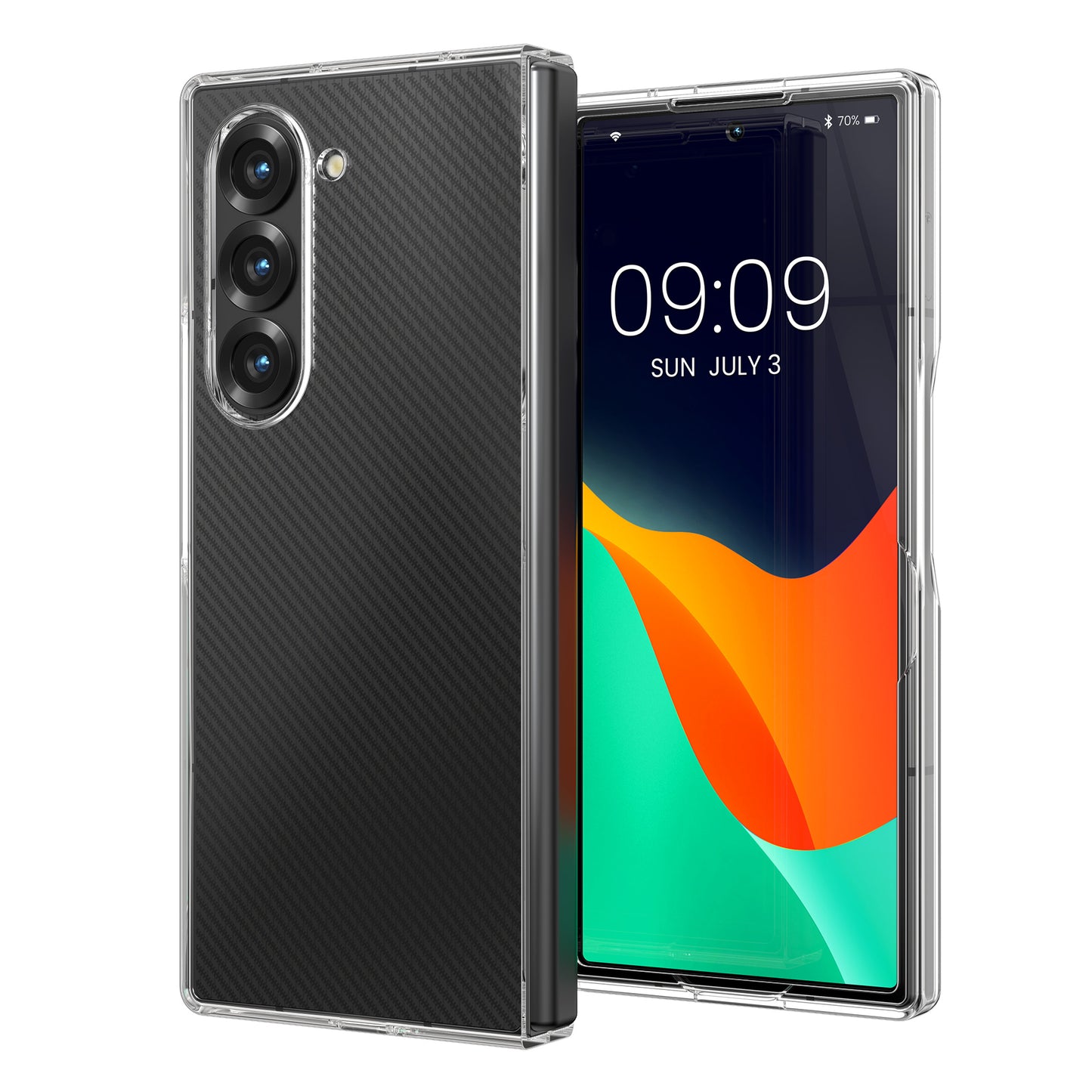 kwmobile Case compatible with Samsung Galaxy Z Fold6 - Foldable Phone Case with Frame - Robust Cover