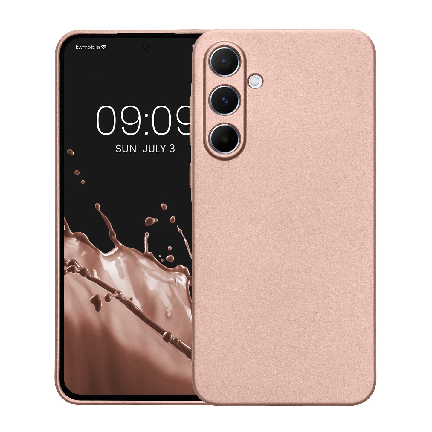 kwmobile Phone Case for Samsung Galaxy A55 5G - Soft Silicone Case Metallic Shimmer - Protective Cover