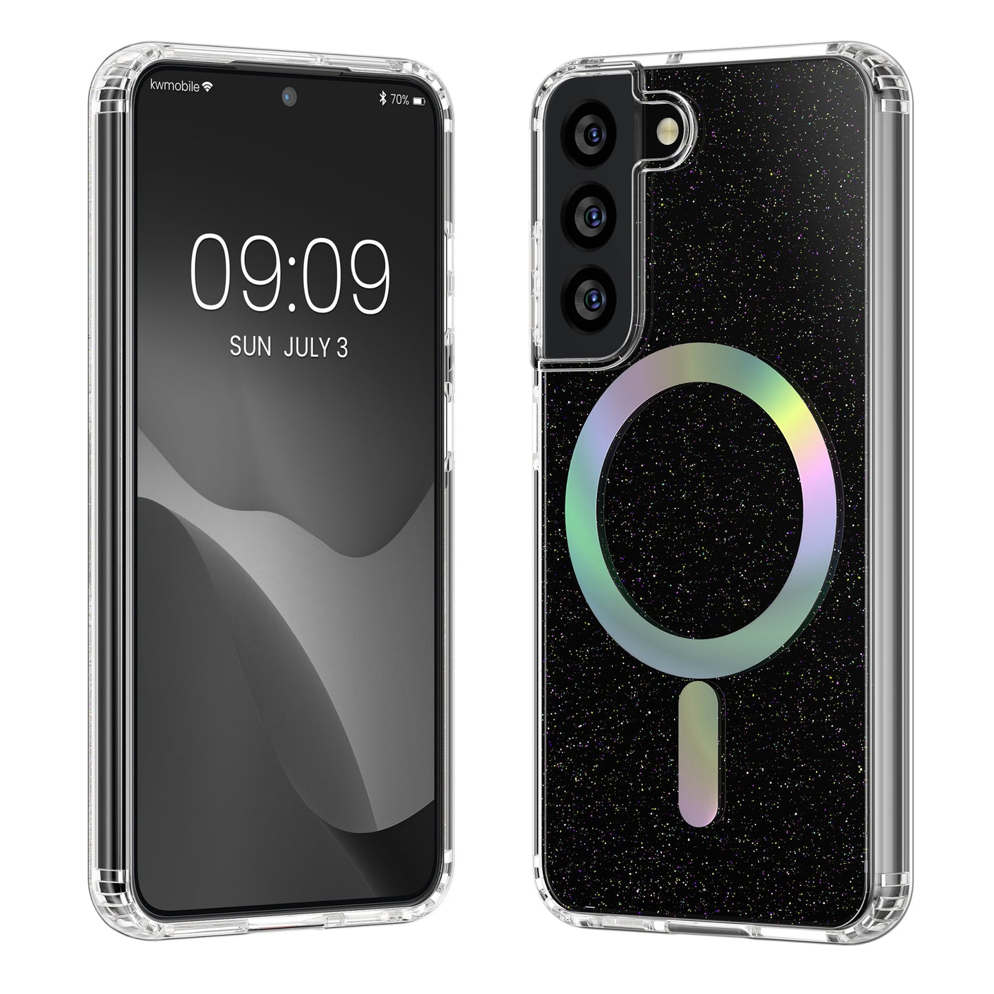 kwmobile Case Compatible with Samsung Galaxy S22 Phone Cover Hard Case with TPU Bumper Protective Cover Compatible with MagSafe Camera Protection