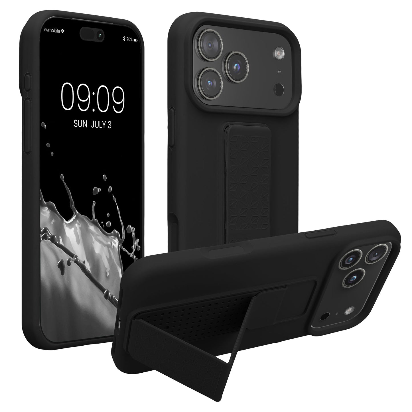 kwmobile Phone Case for Apple iPhone 17 Pro Max Cover with Finger Holder and Stand Protective Case