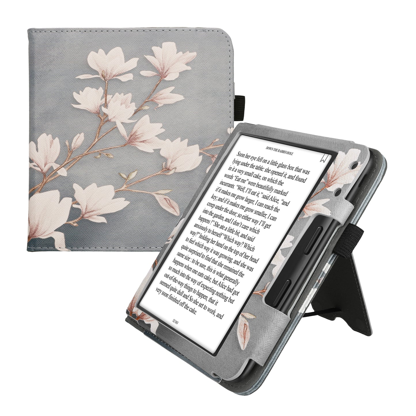 kwmobile Flip Cover compatible with Kobo Libra Colour / Tolino Vision Color - Case with Hand Strap
