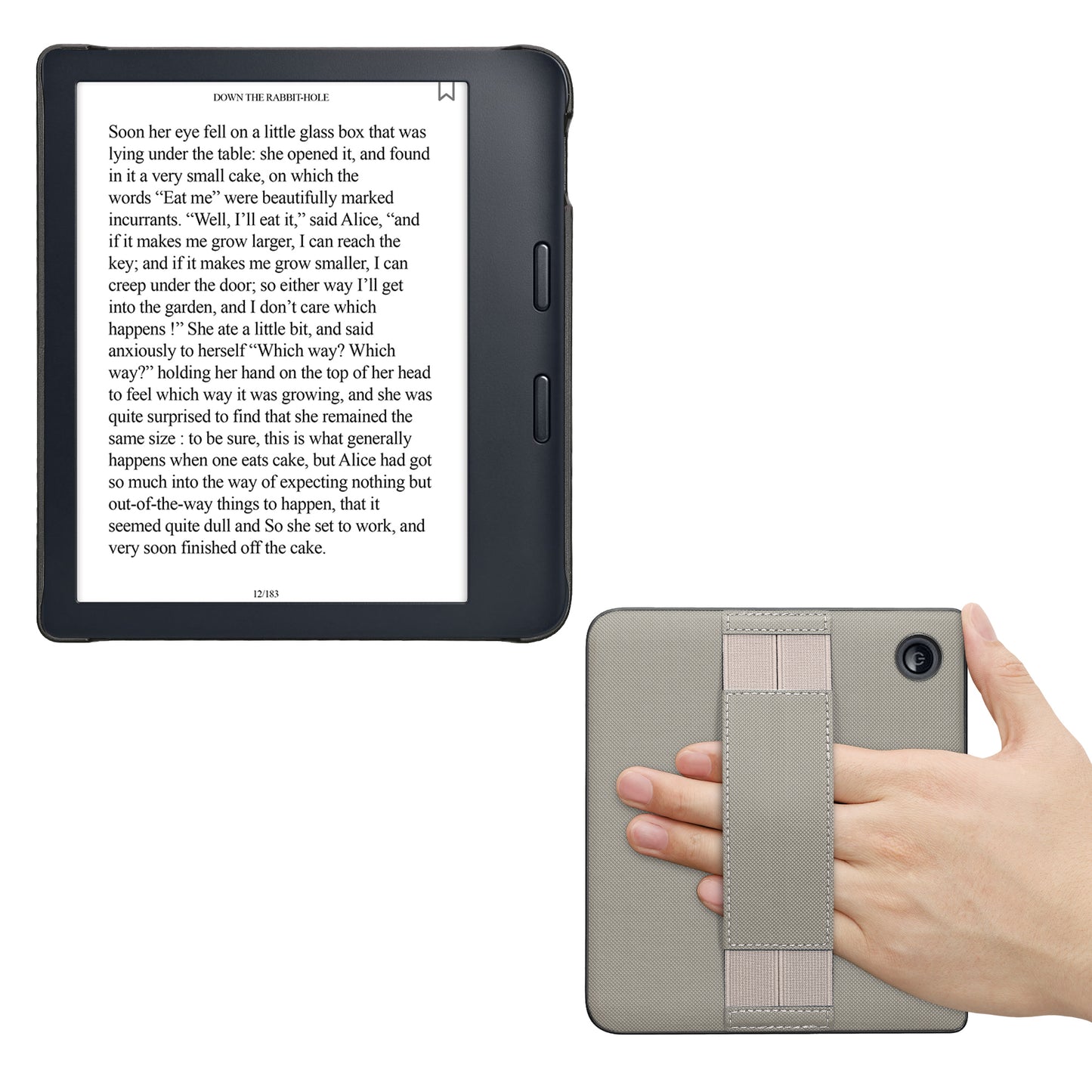 kwmobile Case Compatible with Kobo Libra 2 Cover with Elastic Hand Strap