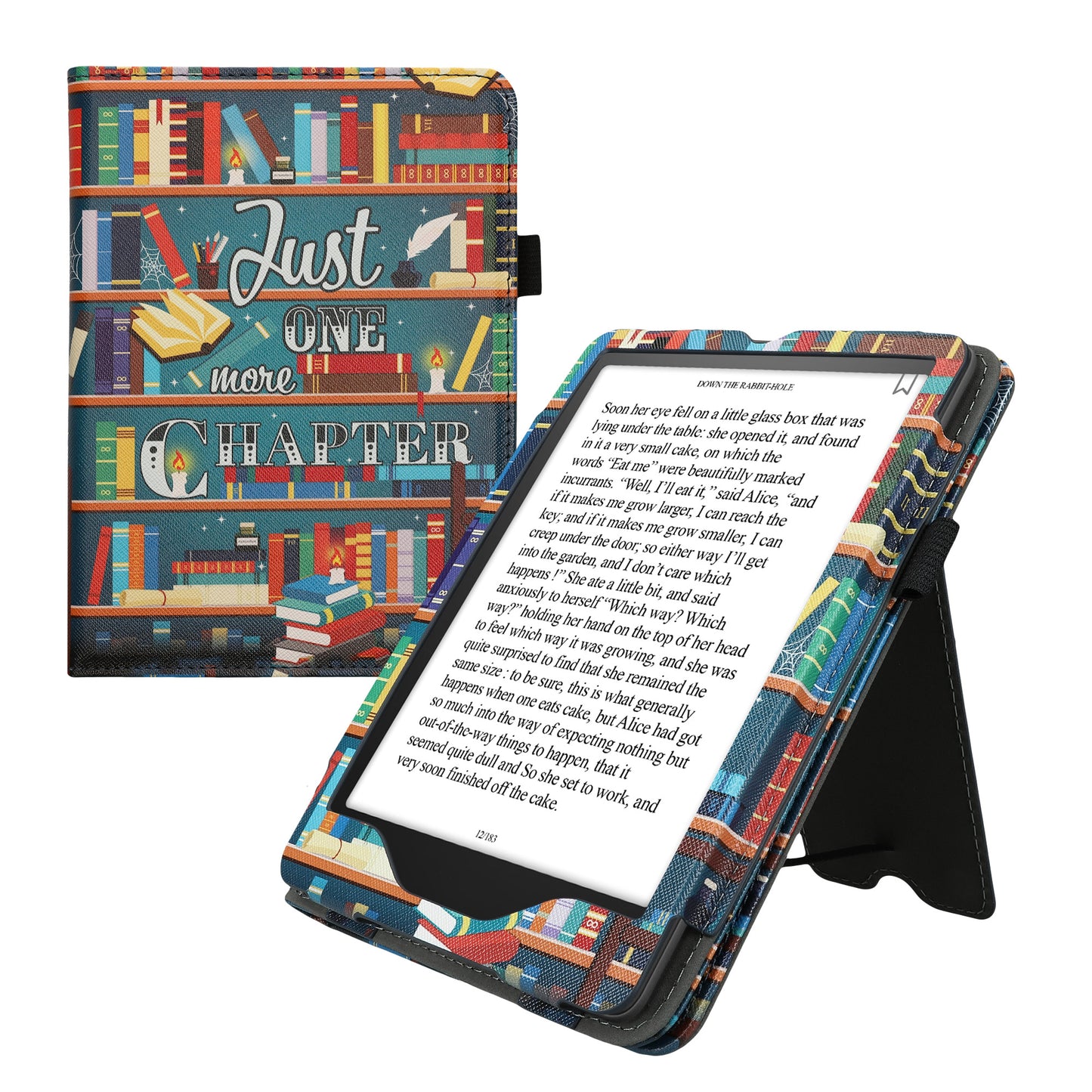 kwmobile Flip Cover compatible with Amazon Kindle Paperwhite (2024) - Case with Hand Strap