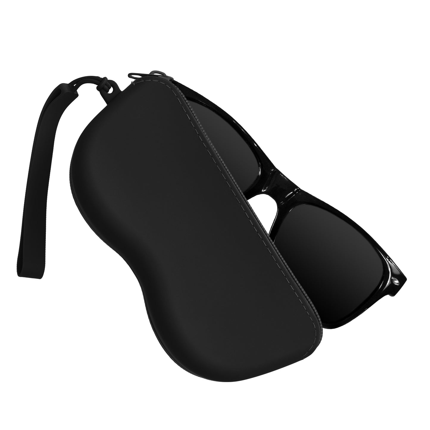 kwmobile Glasses Pouch with Clip - Soft Eyeglass Case to Hang on Handbag - Zippered Pouch for Glasses