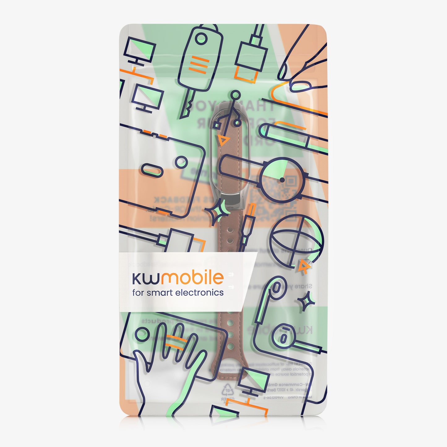 kwmobile Genuine Leather Watch Strap for Xiaomi Mi Band 7 Bracelet Replacement Band for Fitness Tracker Interchangeable Strap Smartwatch