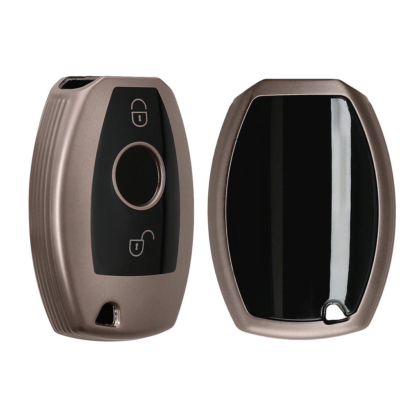 kwmobile Car Key Cover Compatible with Mercedes Benz 2-Button Car Key (Keyless Go Only) - Silicone Protective Case