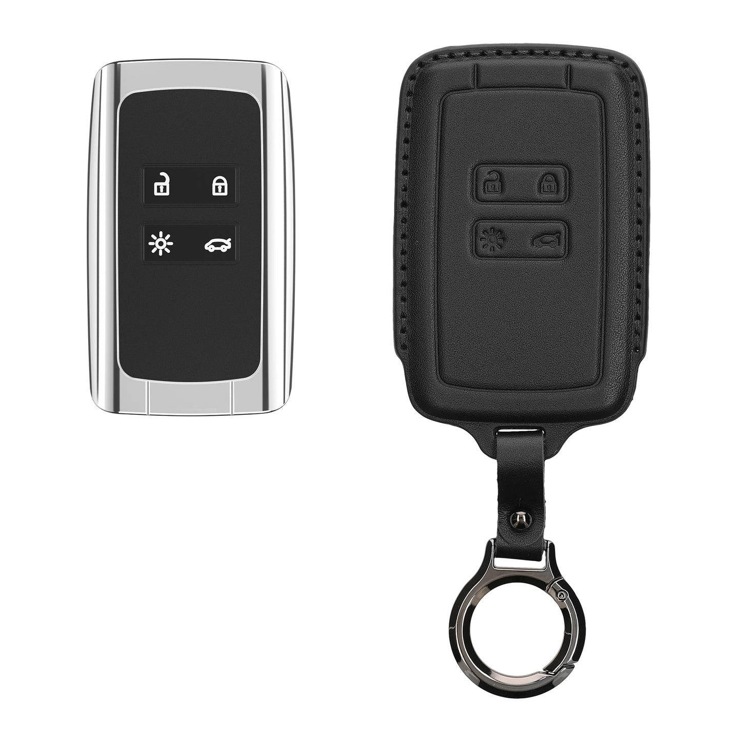 kwmobile Premium Car Key Cover compatible with Renault 4-Button Smart Key (Keyless Go Only) - Key Fob Case
