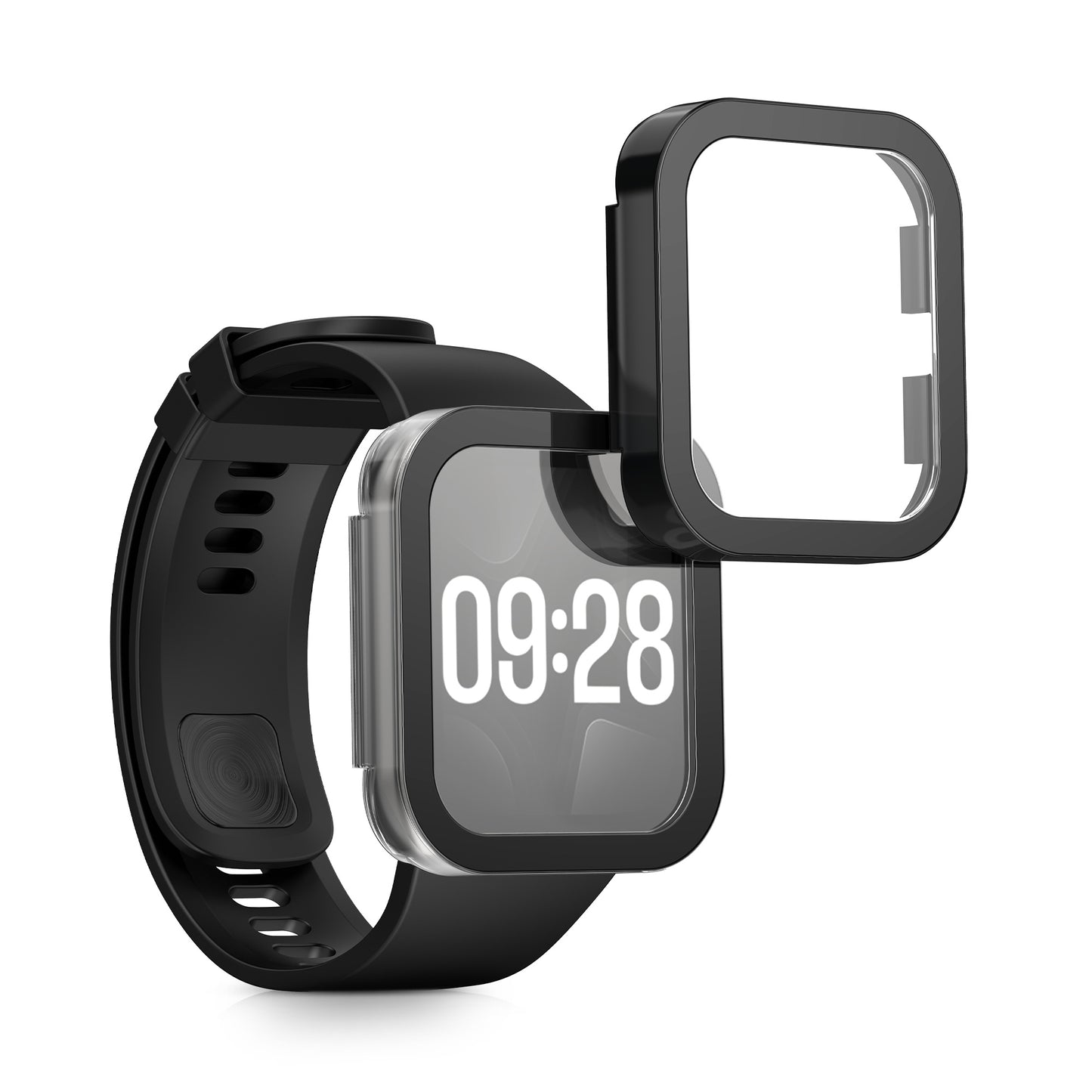 kwmobile Glass Case for Xiaomi Redmi Watch 4 Protective Cover Fullbody Fitness Tracker Case Set