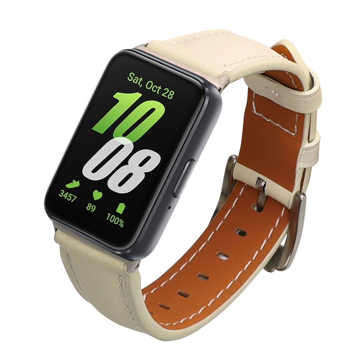 kwmobile Genuine Leather Watch Strap for Samsung Galaxy Fit 3 Strap Replacement Band for Fitness Tracker Smartwatch